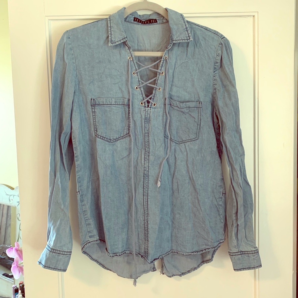 Blue tie long sleeve